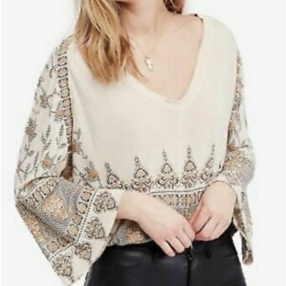 Free People Boho Medallion Blouse NWT Size XS - Picture 1 of 5